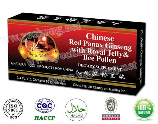 Chinese Red Panax Ginseng Royal Jelly & Bee Pollen